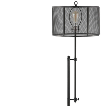Noah 64.5" Modern Industrial Iron Height-Adjustable LED Floor Lamp - JONATHAN Y